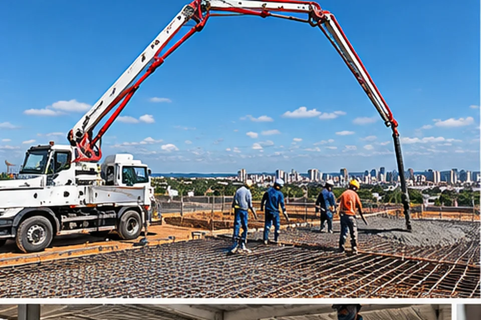 Frota de caminhões betoneira para entrega de concreto usinado no DF